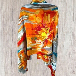 Kollie More shawl cape cover-up wrap scarf in beautiful water colors ONE SIZE